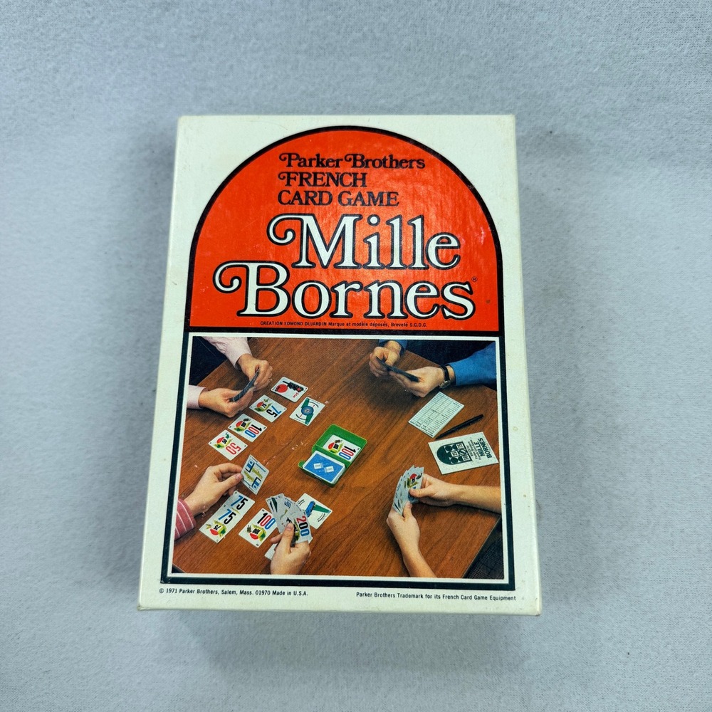 Vintage 1971 Mille Bornes Parker Brothers French Card Game Complete with Box